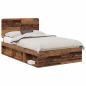 Preview: Bettrahmen Altholz 135 x 190 cm Massives Kiefernholz