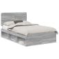 Preview: Bettrahmen Sonoma-Grau 120 x 190 cm Massives Kiefernholz