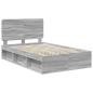 Preview: Bettrahmen Sonoma-Grau 120 x 190 cm Massives Kiefernholz