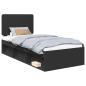 Preview: Bettrahmen Schwarz 100 x 200 cm Massives Kiefernholz
