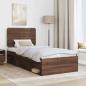 Preview: Bettrahmen Braun Eichen-Optik 90 x 190 cm Massives Kiefernholz