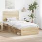 Preview: ARDEBO.de - Bettrahmen Sonoma-Eiche 75 x 190 cm Massives Kiefernholz