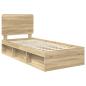 Preview: Bettrahmen Sonoma-Eiche 75 x 190 cm Massives Kiefernholz