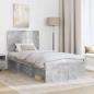 Preview: Bettrahmen Beton Grau 75 x 190 cm Massives Kiefernholz