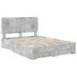 Preview: Bettrahmen mit Schubladen Beton Grau 160 x 200 cm Holzwerkstoff
