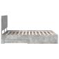 Preview: Bettrahmen mit Schubladen Beton Grau 150 x 200 cm Holzwerkstoff