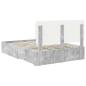 Preview: Bettrahmen mit Schubladen Beton Grau 150 x 200 cm Holzwerkstoff
