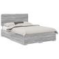 Preview: Bettrahmen Graues Sonoma 140 x 190 cm Holzwerkstoff