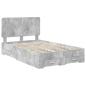 Preview: Bettrahmen mit Schubladen Beton Grau 135 x 190 cm Holzwerkstoff