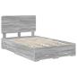 Preview: Bettrahmen Graues Sonoma 135 x 190 cm Holzwerkstoff