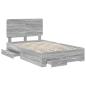 Preview: Bettrahmen Graues Sonoma 135 x 190 cm Holzwerkstoff