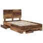 Preview: Bettrahmen mit Schubladen Altholz 120 x 190 cm Holzwerkstoff