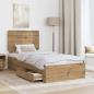 Preview: Bettrahmen mit Kopfteil Artisan-Eiche 90 x 200 cm Holzwerkstoff