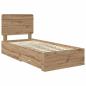 Preview: Bettrahmen mit Kopfteil Artisan-Eiche 90 x 200 cm Holzwerkstoff