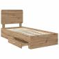 Preview: Bettrahmen mit Kopfteil Artisan-Eiche 90 x 200 cm Holzwerkstoff