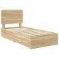 Preview: Bettrahmen mit Kopfteil Sonoma-Eiche 90 x 190 cm Holzwerkstoff