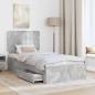 Preview: Bettrahmen mit Schubladen Beton Grau 90 x 190 cm Holzwerkstoff