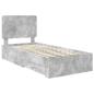 Preview: Bettrahmen mit Schubladen Beton Grau 90 x 190 cm Holzwerkstoff