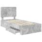 Preview: Bettrahmen mit Schubladen Beton Grau 90 x 190 cm Holzwerkstoff