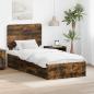 Preview: ARDEBO.de - Bettrahmen Geräucherte Eiche 90 x 190 cm Holzwerkstoff