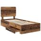 Preview: Bettrahmen mit Schubladen Altholz 90 x 190 cm Holzwerkstoff
