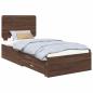 Preview: Bettrahmen Braun Eichen-Optik 75 x 190 cm Holzwerkstoff