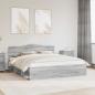 Preview: ARDEBO.de - Bettrahmen Graues Sonoma 200 x 200 cm Massives Kiefernholz