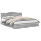 Preview: Bettrahmen Graues Sonoma 200 x 200 cm Massives Kiefernholz