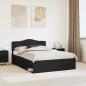 Preview: ARDEBO.de - Bettrahmen Schwarz 160 x 200 cm Massives Kiefernholz