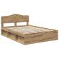 Preview: Bettrahmen mit Kopfteil Kunsthandwerk Eiche 150 x 200 cm