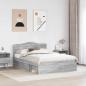 Preview: Bettrahmen Graues Sonoma 140 x 190 cm Massives Kiefernholz