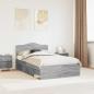 Preview: ARDEBO.de - Bettrahmen Graues Sonoma 120 x 190 cm Massives Kiefernholz