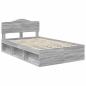 Preview: Bettrahmen Graues Sonoma 120 x 190 cm Massives Kiefernholz
