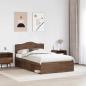 Preview: Bettrahmen Braun Eichen-Optik 120 x 190 cm Massives Kiefernholz