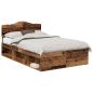 Preview: Bettrahmen Altholz 120 x 190 cm Massives Kiefernholz