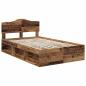 Preview: Bettrahmen Altholz 120 x 190 cm Massives Kiefernholz