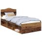 Preview: Bettrahmen Altholz 90 x 200 cm Massives Kiefernholz