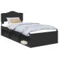 Preview: Bettrahmen Schwarz 90 x 190 cm Massives Kiefernholz