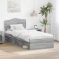 Preview: ARDEBO.de - Bettrahmen Sonoma-Grau 90 x 190 cm Massives Kiefernholz