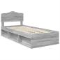 Preview: Bettrahmen Sonoma-Grau 90 x 190 cm Massives Kiefernholz