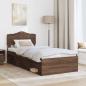 Preview: Bettrahmen Braun Eichen-Optik 90 x 190 cm Massives Kiefernholz