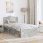 Preview: Bettrahmen Beton Grau 75 x 190 cm Massives Kiefernholz