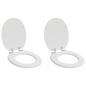 Preview: ARDEBO.de - Soft-Close Toilettensitz 2 Stk. Weiß 44 x 38 cm MDF-Platte