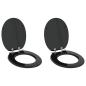 Preview: ARDEBO.de - Soft-Close Toilettensitz 2 stk. Schwarz 44 x 38 cm MDF-Platte