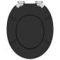 Preview: Soft-Close Toilettensitz 2 stk. Schwarz 44 x 38 cm MDF-Platte