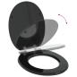 Preview: Soft-Close Toilettensitz 2 stk. Schwarz 44 x 38 cm MDF-Platte