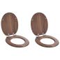 Preview: ARDEBO.de - Soft-Close Toilettensitz 2 stk. Braun 44 x 38 cm MDF-Platte