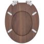 Preview: Soft-Close Toilettensitz 2 stk. Braun 44 x 38 cm MDF-Platte