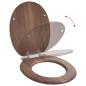 Preview: Soft-Close Toilettensitz 2 stk. Braun 44 x 38 cm MDF-Platte