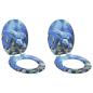 Preview: ARDEBO.de - Soft-Close Toilettensitz 2 Stk. Blau 44 x 38 cm MDF-Platte
